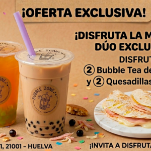 [B12] 2 Bubble Tea Frutas (L) + 2 Quesadillas